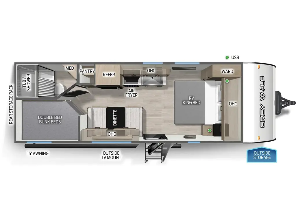2026 Forest River Grey Wolf 22MKSE 