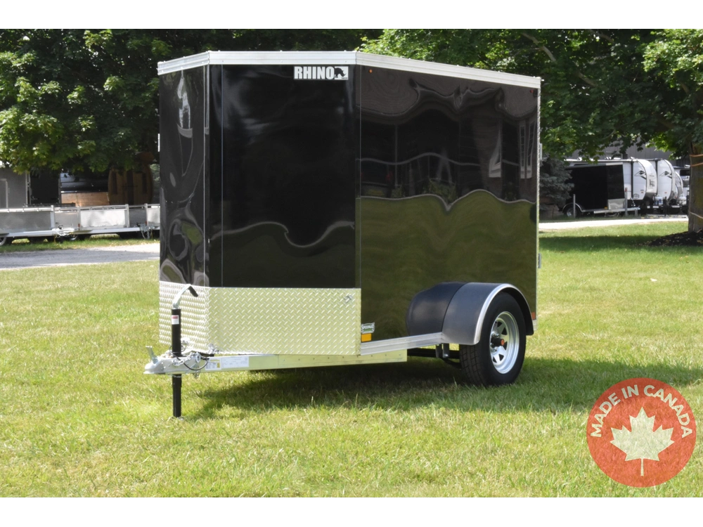 2026 Rhino Galvanized Enclosed 5' X 8' Sa Ramp Side-door alt