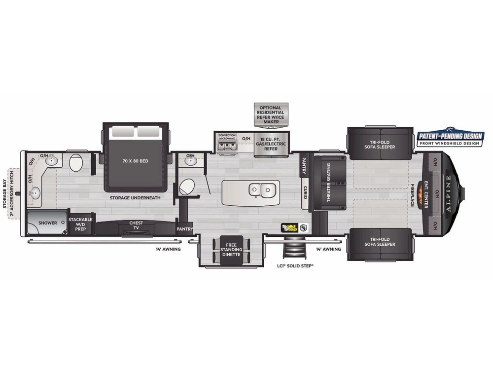 2021 Keystone Rv Alpine 3700fl alt