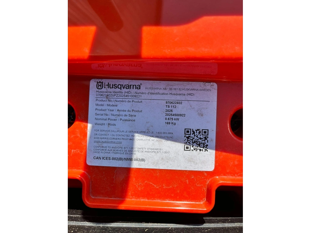 2025 Husqvarna Ts112 alt