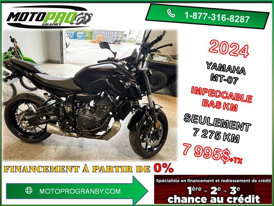 2024 Yamaha Mt-07 Mt07 Mt 07 Mt-07 Z650 Bas Km alt