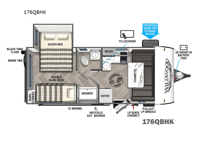 2024 Forest River Wildwood 176qbhk alt