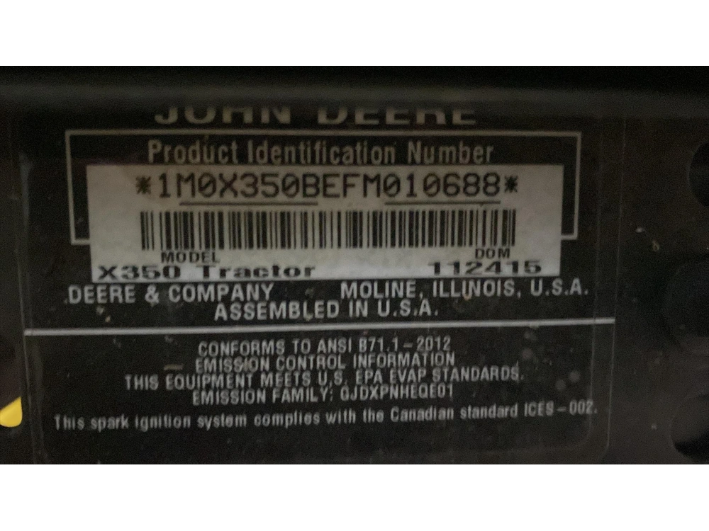 2015 John Deere X350 alt