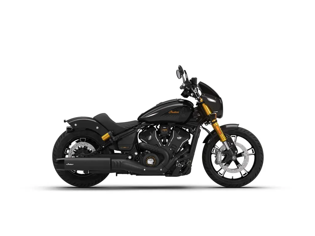 2026 Indian Motorcycle 101 Scout // Black Crystal and Super Graphite with Graphics w/ S&S Exhaust
