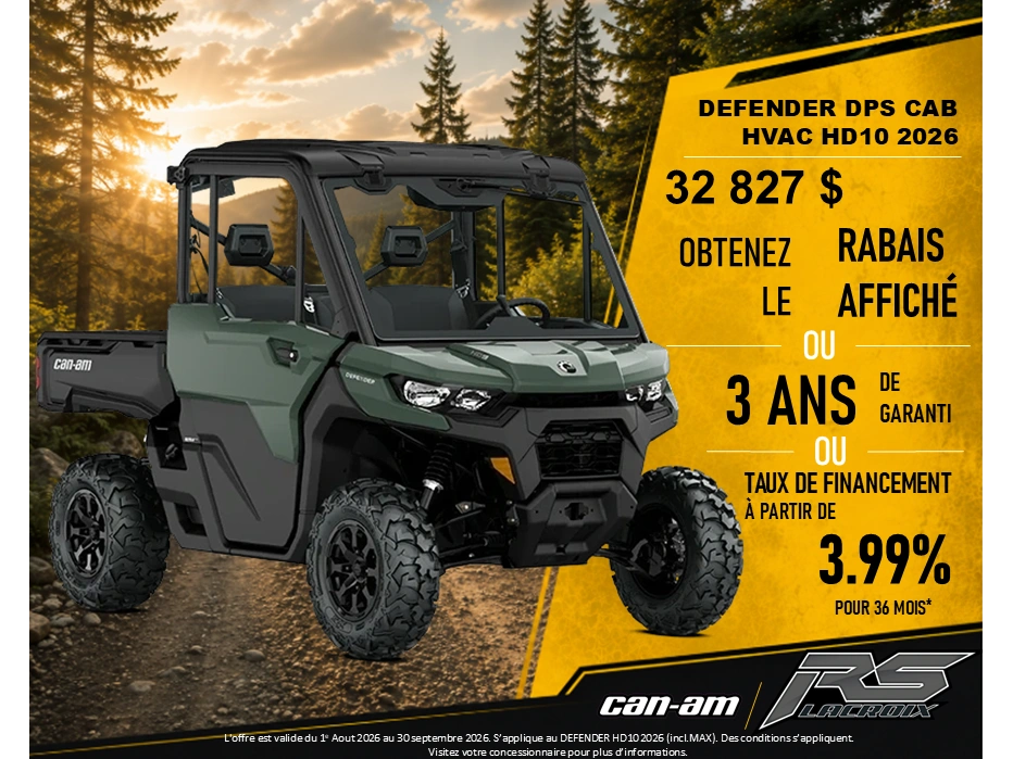 Can-am Defender Dps Cab Hvac Hd10 Winch Et Bumper Inclus 2026 alt
