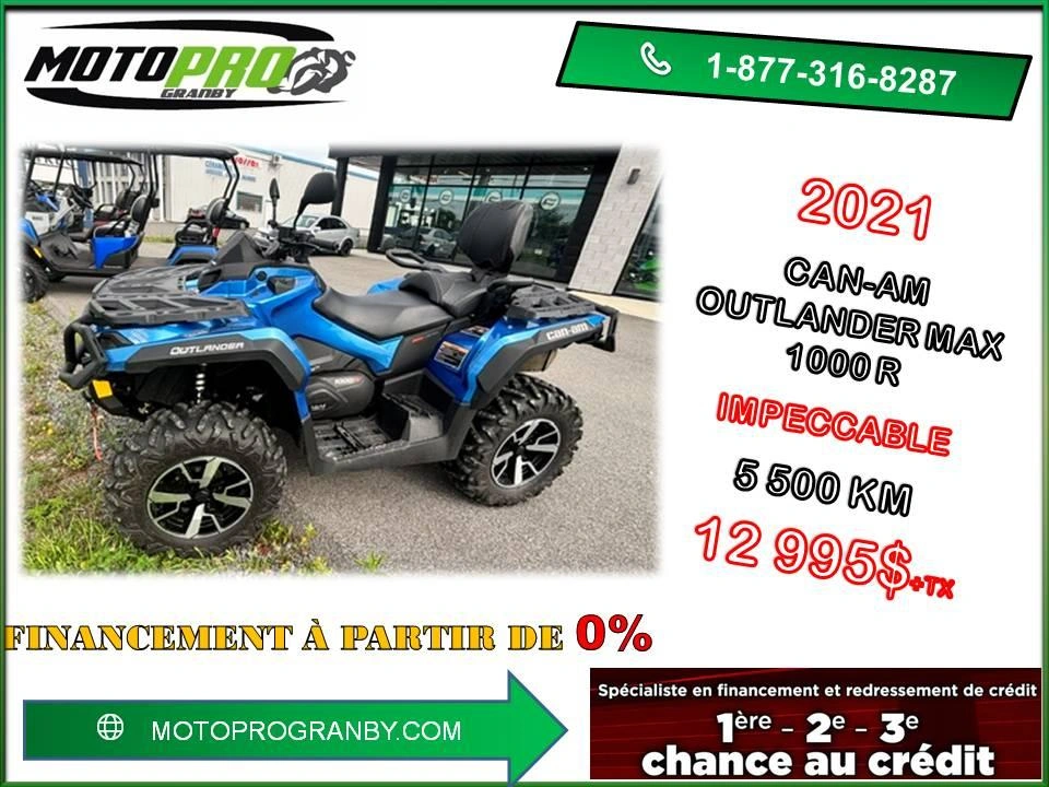 2021 Can-am Outlander Max 1000r Outlander Max 1000 R 2 Places alt