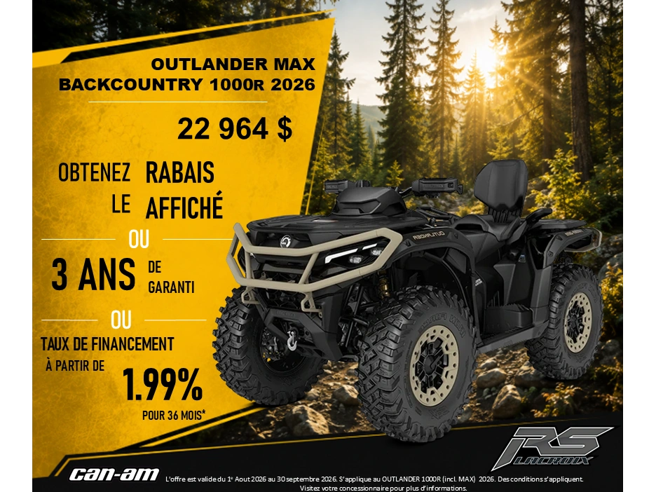 Can-am Outlander Max Backcountry 1000r 2026 alt