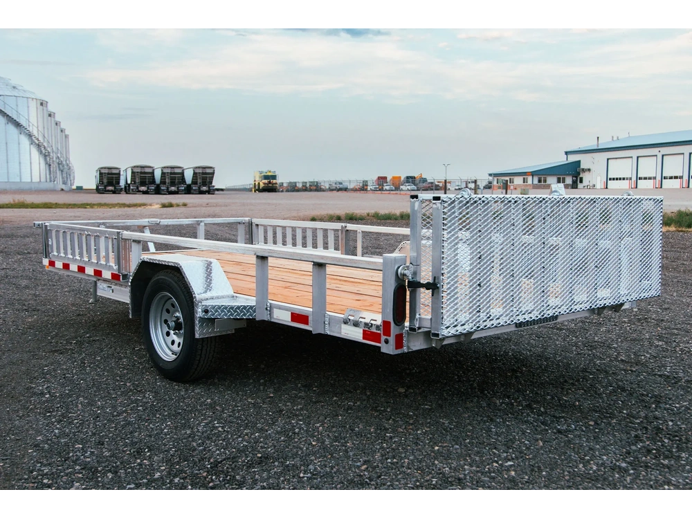 2025 Nordtek Landscape Trailer - 82" X 14' - 5k Single Axle Ld - Open Sides 5k Axle, Aluminum, Spare, Side Load Ramps alt