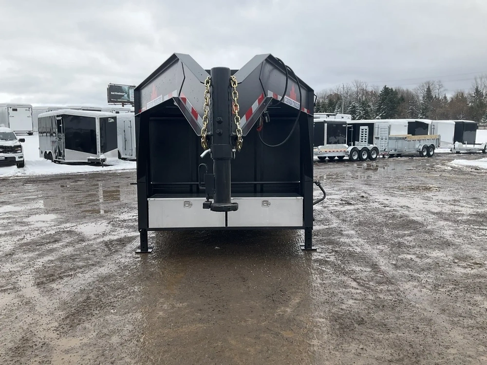 2027 Canada Trailers 83x16 10.5 Ton Gooseneck Dump Trailer With 48" Sides alt