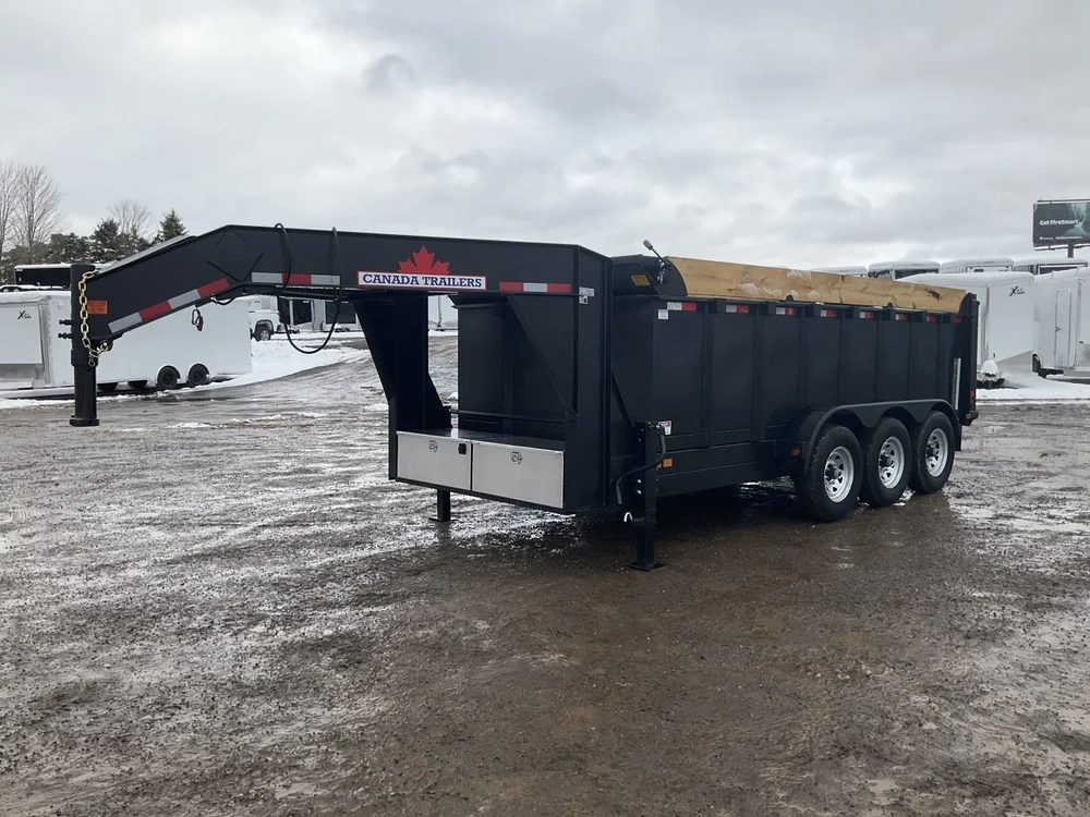 2027 Canada Trailers 83x16 10.5 Ton Gooseneck Dump Trailer With 48" Sides alt