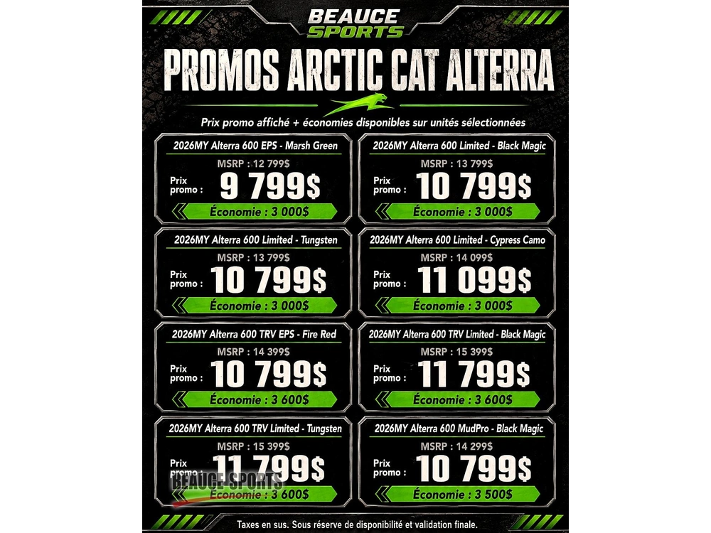 2026 Arctic Cat Prowler 800 Crew Limited Black Magic 🎯 Utv 6 Places Cabine Chauffée Defender Max Limited Ranger Northstar 4 Saisons 🟢 alt