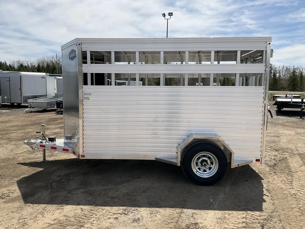 2027 Aghaul 66x12' Plus V-nose Aluminum Livestock Trailer alt