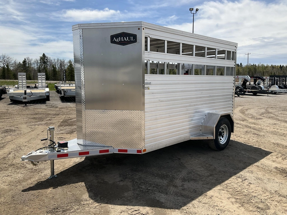 2027 Aghaul 66x12' Plus V-nose Aluminum Livestock Trailer alt