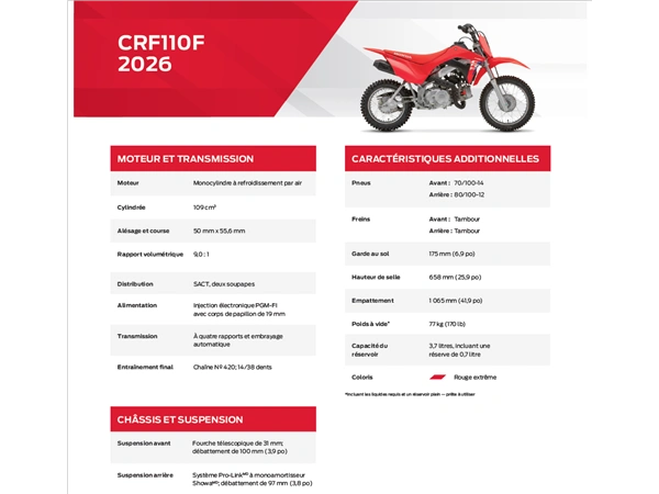 2026 Honda Crf110f alt