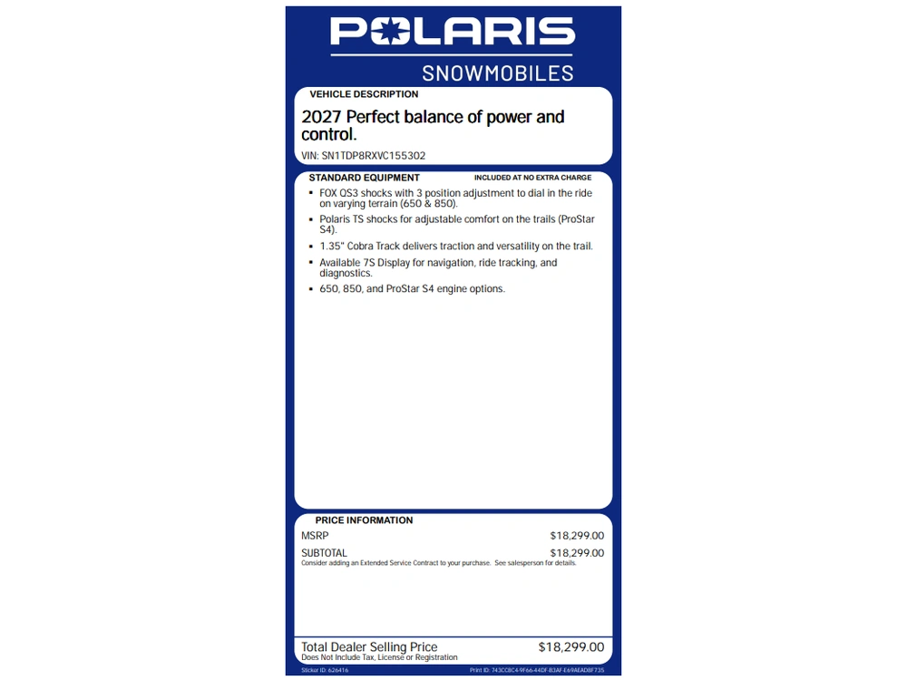 2027 Polaris 850 Indy Xc 137 alt