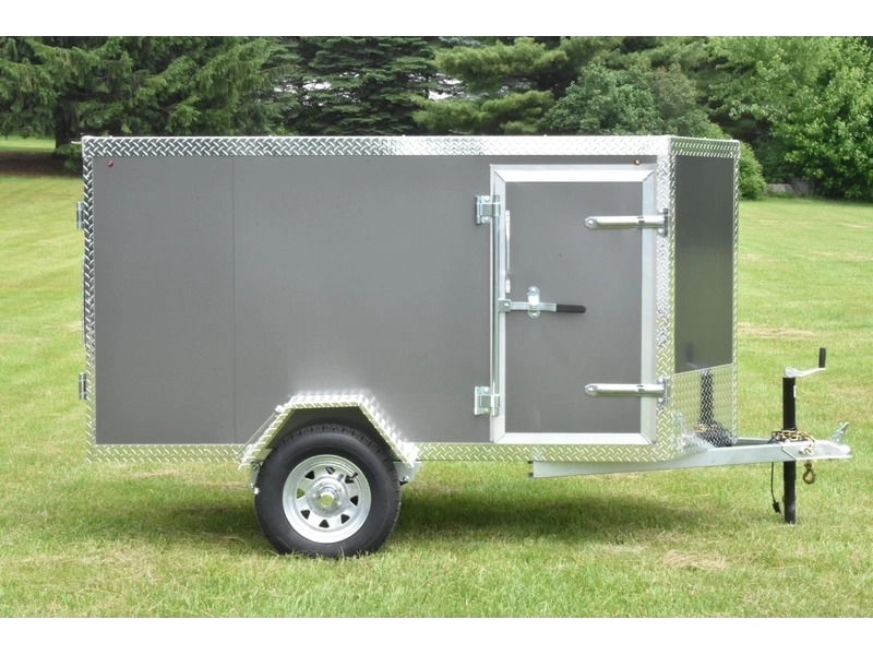 2027 Rhino Galvanized Enclosed 4' X 8' Sa Side-door alt