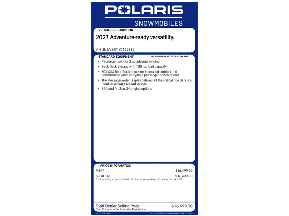 2027 Polaris Prostar S4 Titan Adventure 155 Es alt