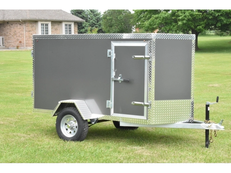 2027 Rhino Galvanized Enclosed 4' X 8' Sa Side-door alt