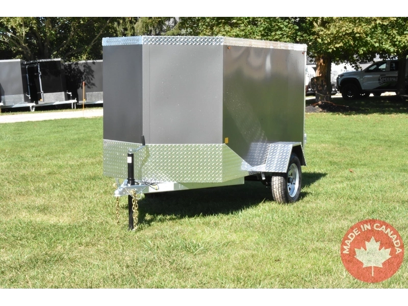 2027 Rhino Galvanized Enclosed 4' X 8' Sa Side-door alt