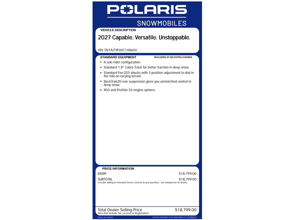 2027 Polaris Prostar S4 Titan Nordic Pro 155 alt