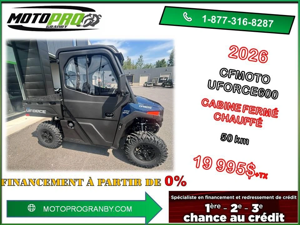 Cfmoto Uforce 600 Eps Lx Uforce600 Cabine Fermé Chauffé 2026 alt