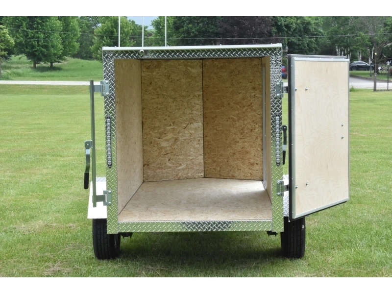 2027 Rhino Galvanized Enclosed 4' X 8' Sa Side-door alt