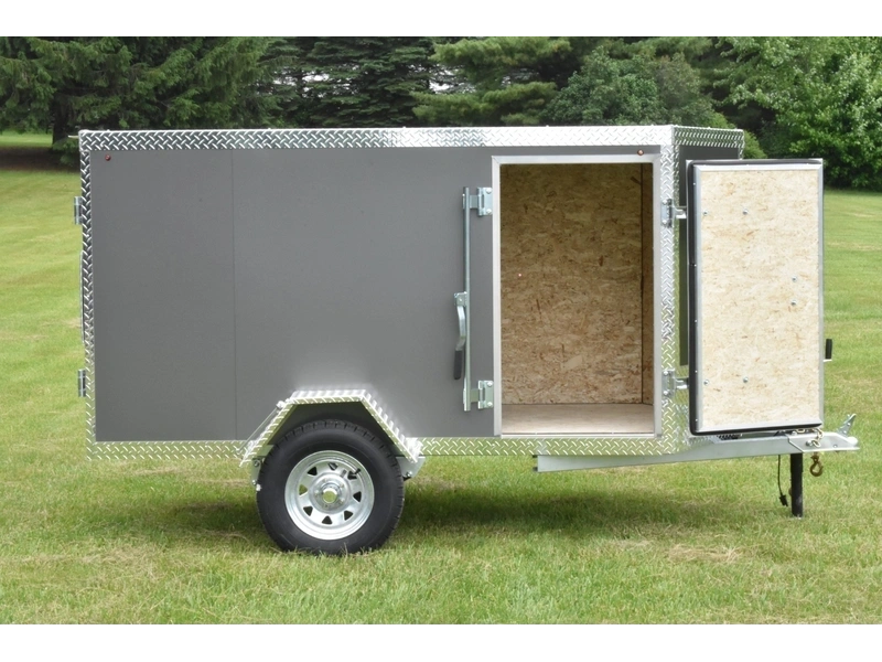2027 Rhino Galvanized Enclosed 4' X 8' Sa Side-door alt