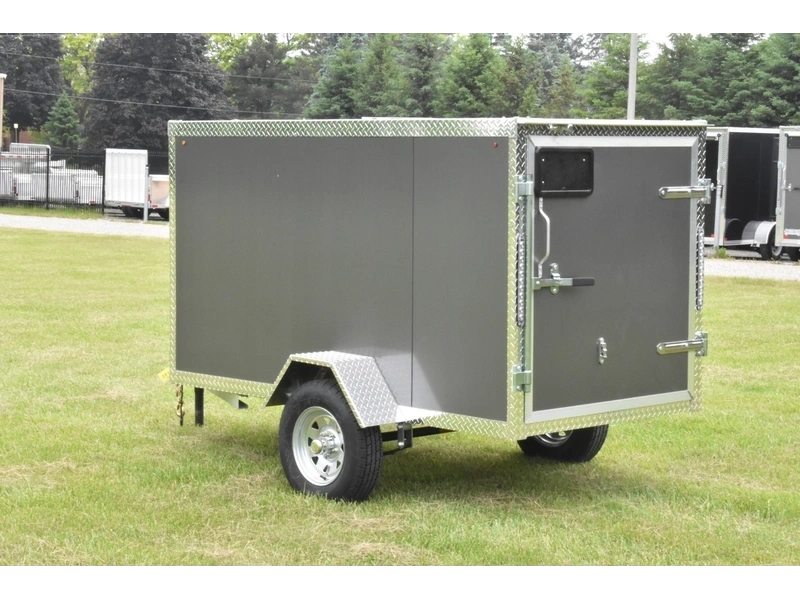 2027 Rhino Galvanized Enclosed 4' X 8' Sa Side-door alt