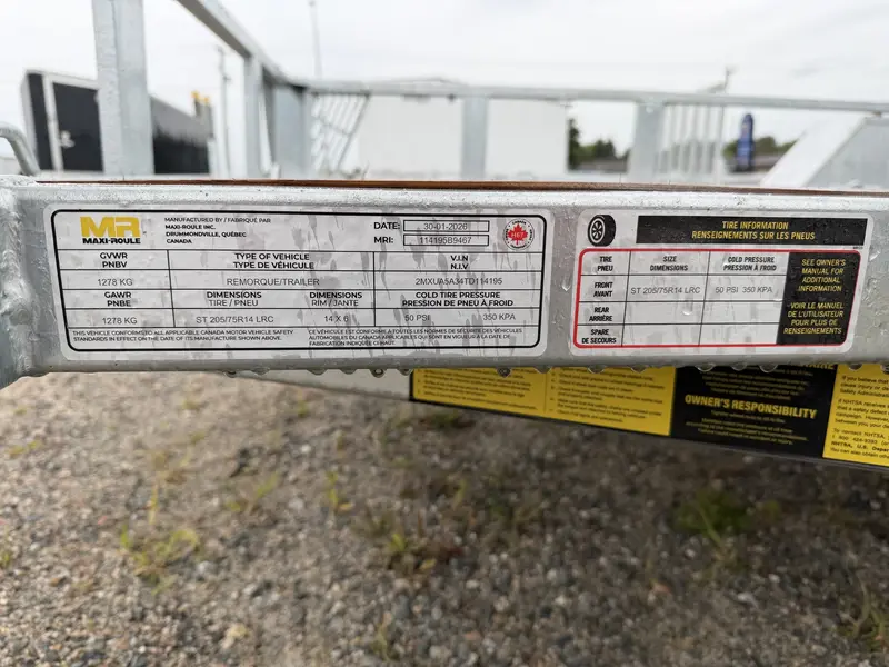 Maxi-Roule TRAILER,UTILITY,72"X12',GALV,REAR RAMP,SINGLE AXLE 2026