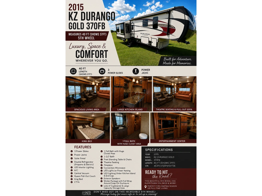 2015 Other Kz Durango 370fb