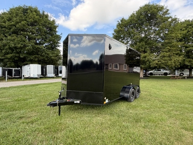 2027 Cross Painted Steel Enclosed (alpha) 7' X 14' Ta W/ Ramp alt
