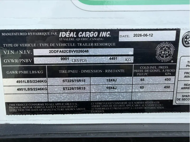 Ideal Cargo IDEV8524TA3 PORTE RAMPE 2027