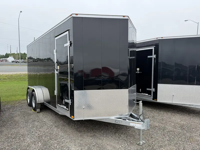 Gator ELITE ENCLOSED TRAILER,7X16,V-NOSE,REAR RAMP,BLACK 2026