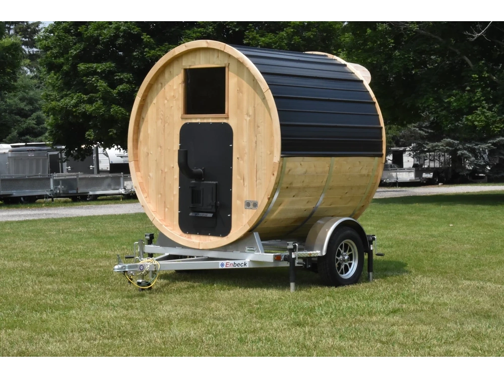 2026 N. Frey Enterprises Sauna On Aluminum Trailer 6' Sauna W/half Moon Window alt