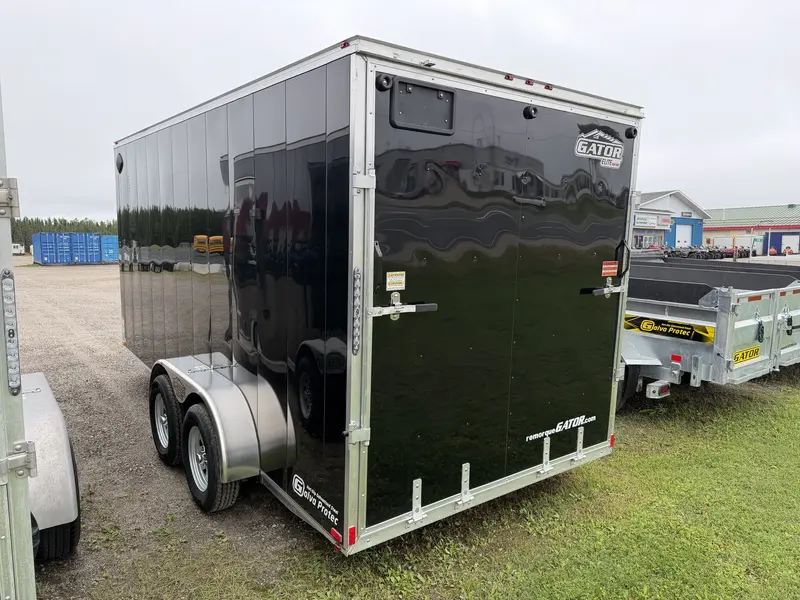 Gator ELITE ENCLOSED TRAILER,7X16,V-NOSE,REAR RAMP,BLACK 2026