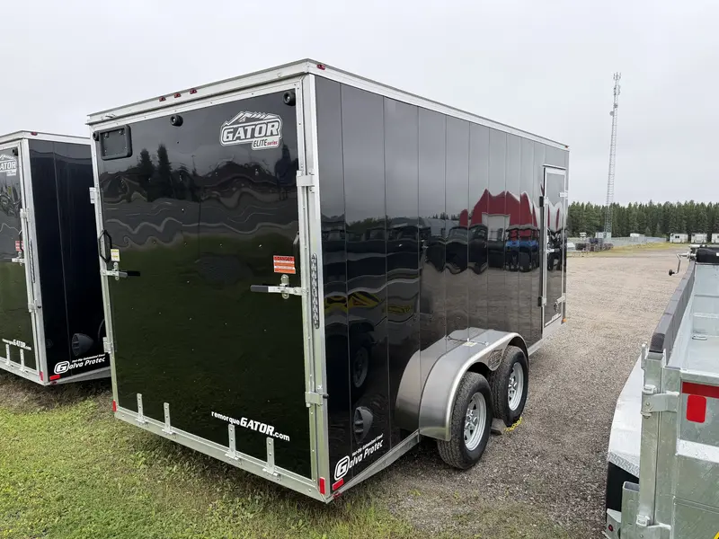 Gator ELITE ENCLOSED TRAILER,7X16,V-NOSE,REAR RAMP,BLACK 2026