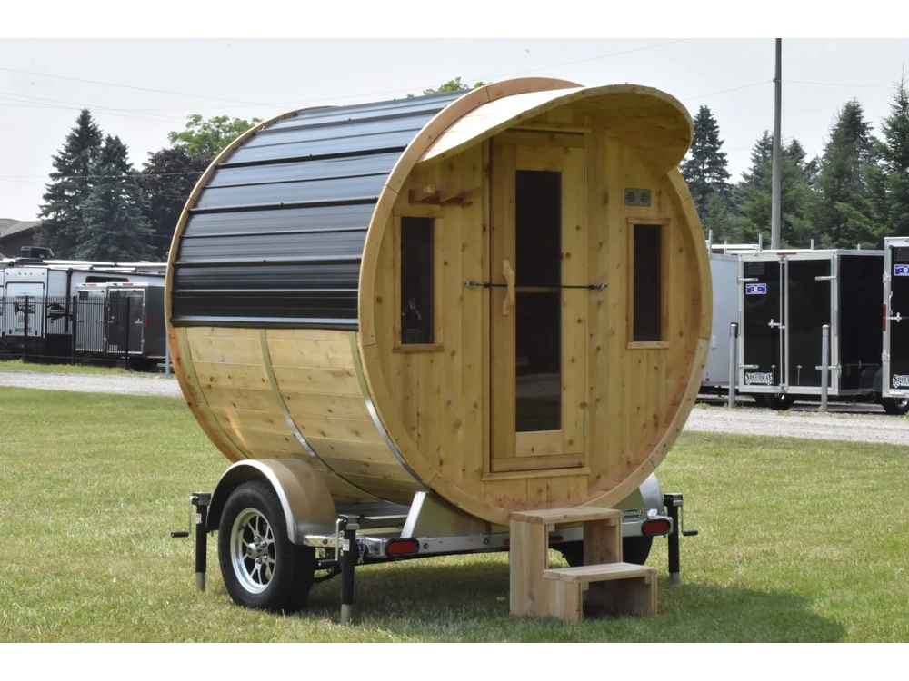 2026 N. Frey Enterprises Sauna On Aluminum Trailer 6' Sauna W/half Moon Window alt