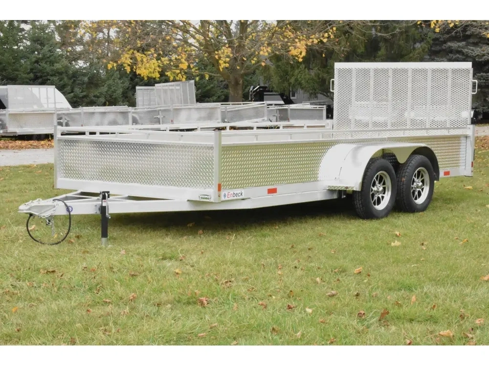2027 Enbeck Aluminum Utility 7' X 16' Tandem Axle Straight Gate alt