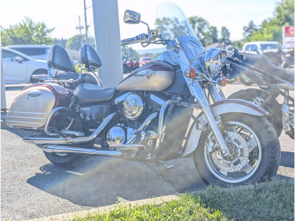 2003 Kawasaki Vn 1500 Vulcan 1500 Nomad Moto Cruiser Tourisme Confort Duo Bagger Sacoches Pare-brise Cardan Longue Distance Grosse Cylindrée Pneus Neufs Road King Shadow V-star Boulevard alt