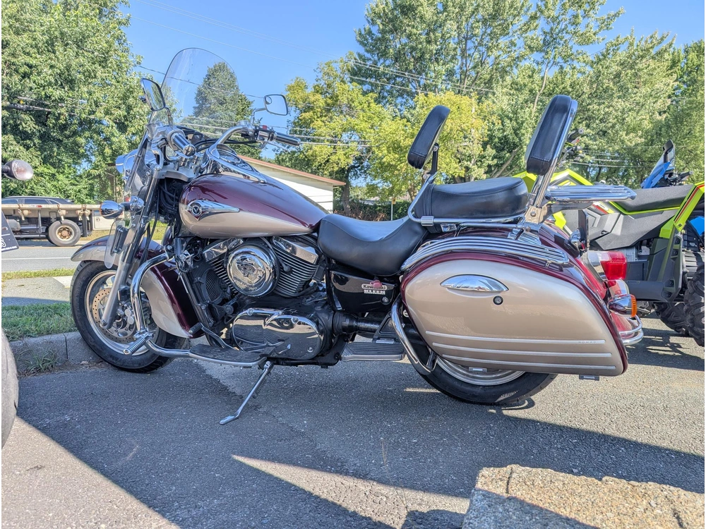 Kawasaki Vn 1500 Vulcan 1500 Nomad Moto Cruiser Tourisme Confort Duo Bagger Sacoches Pare-brise Cardan Longue Distance Grosse Cylindrée Pneus Neufs Road King Shadow V-star Boulevard 2003 alt