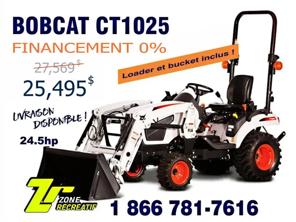 Bobcat Tracteur CT1025 HST 2025 - Loader et bucket inclus - financement 0%