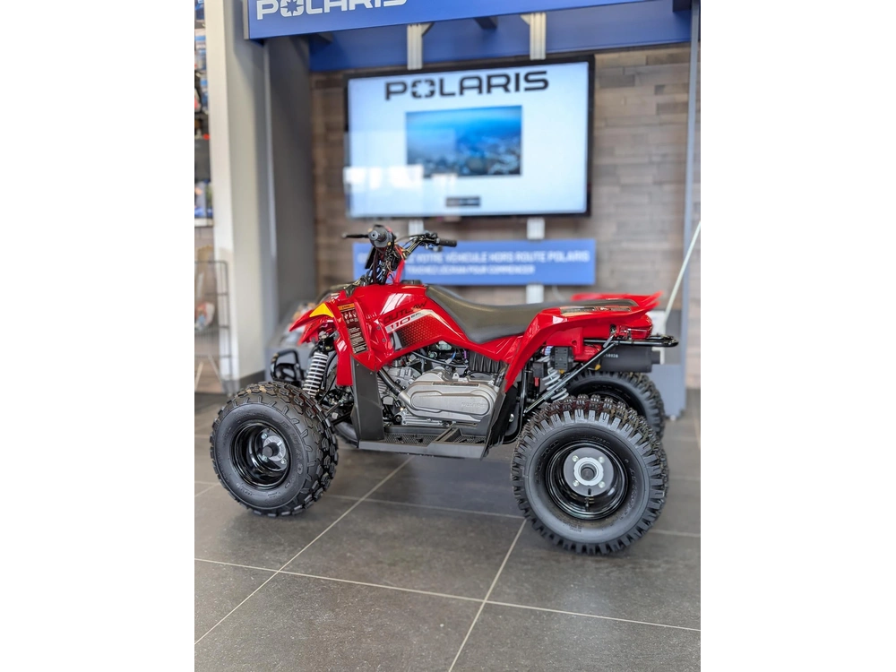 2027 Polaris Outlaw 110 Indy Red 🎯 Vtt Enfant Débutant Sécuritaire Apprentissage Drx90 Kfx90 Contrôle Parent 🟢 alt