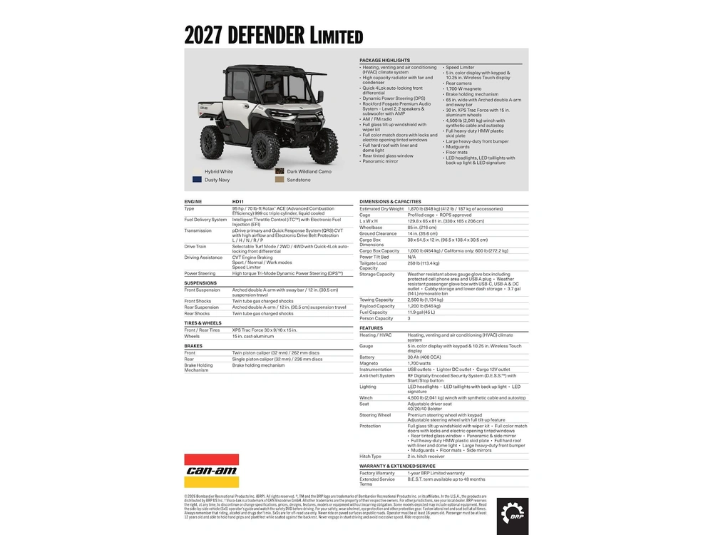 2027 Can-am Defender Limited Hd11
