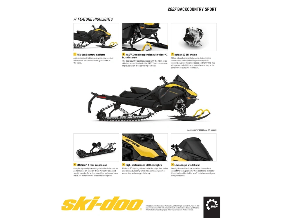 2027 Ski-doo Backcountry™ Sport 600 Efi - 85 146 2.0