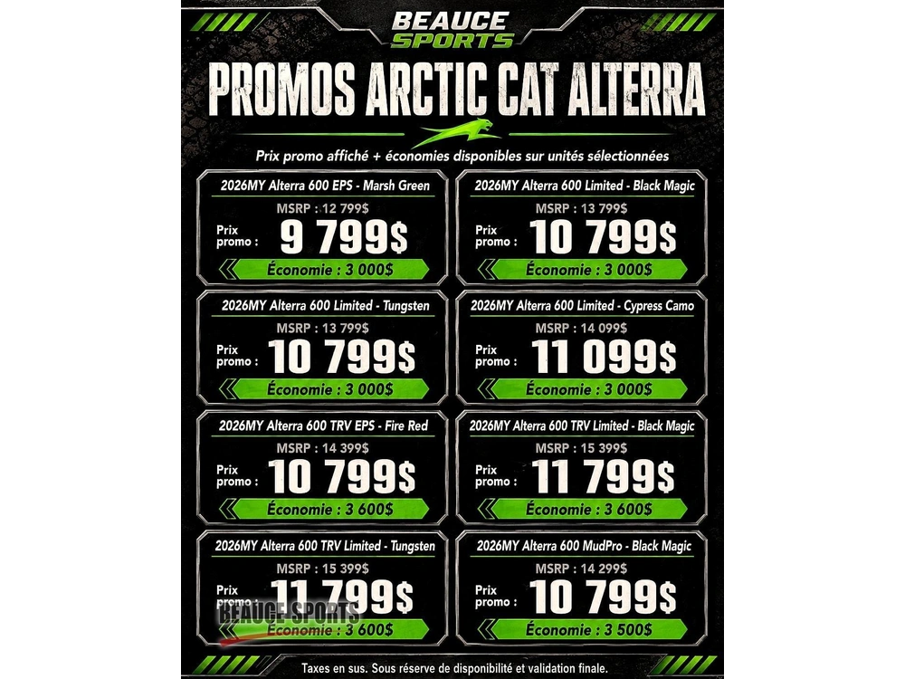 Arctic Cat Prowler 800 Crew Xt Tungsten 🎯 Utv 6 Places Chasse Famille Defender Max Ranger Crew Mule Fxt Travail Polyvalent 🟢 2026 alt