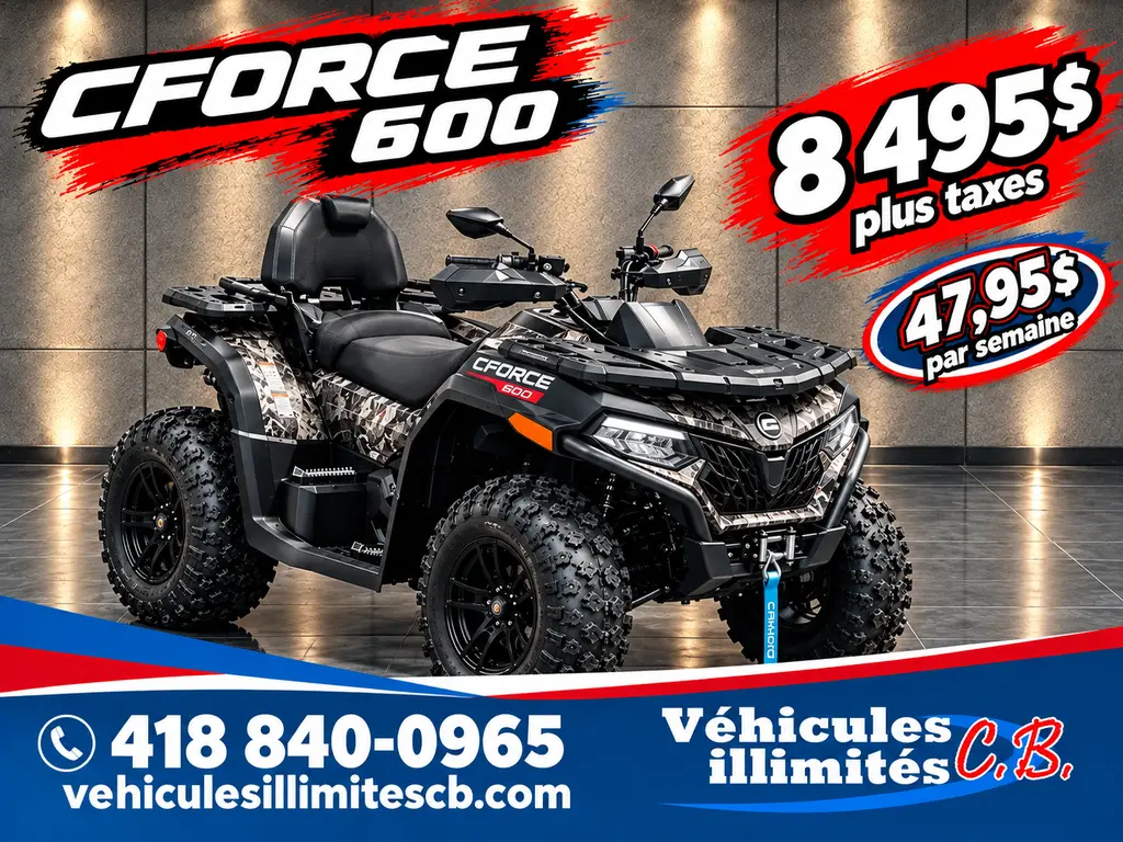 CFMOTO CFORCE 600 TOURING (ÉDITION CAMO) 47.95$ SEMAINE AVEC 0$ Comptant 2023