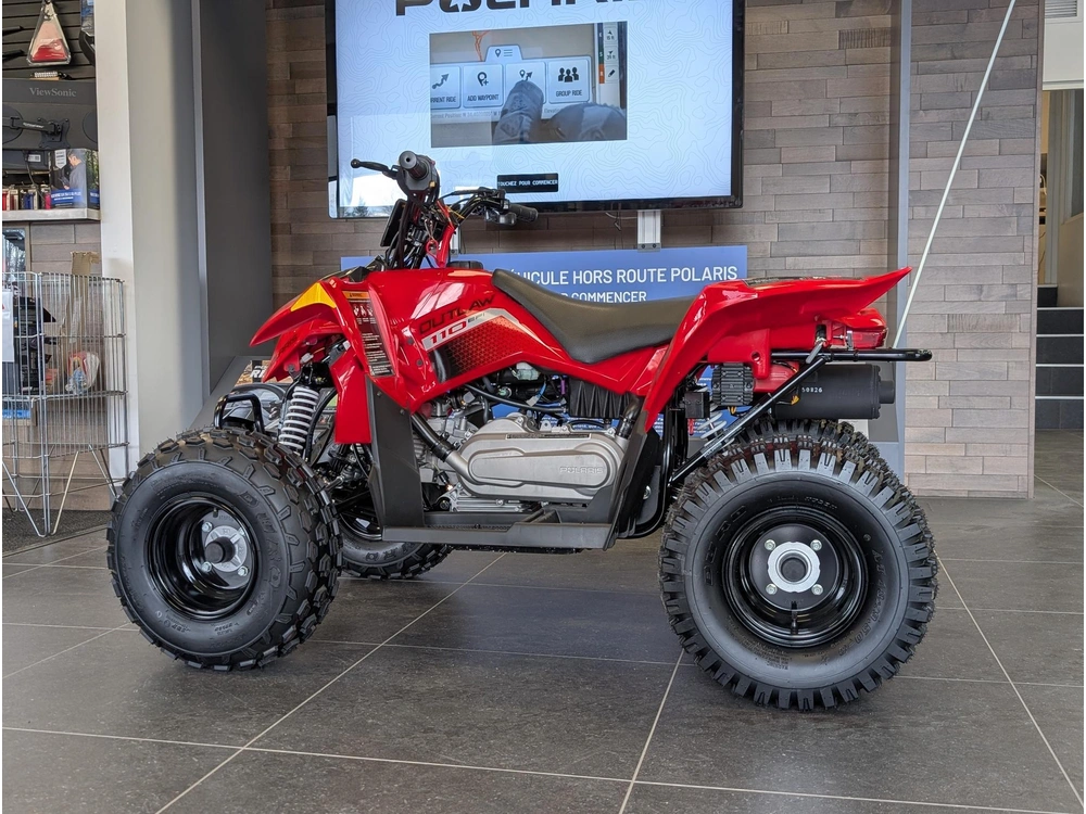 2027 Polaris Outlaw 110 Indy Red 🎯 Vtt Enfant Débutant Sécuritaire Apprentissage Drx90 Kfx90 Contrôle Parent 🟢 alt