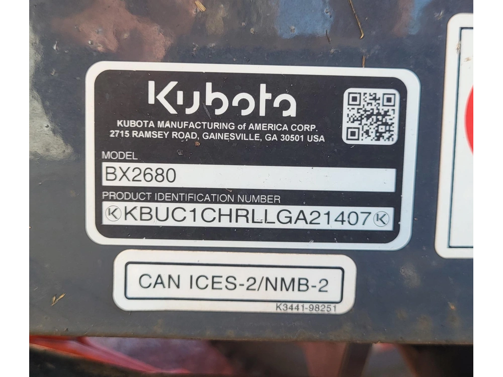 Kubota Bx2680 2020 alt