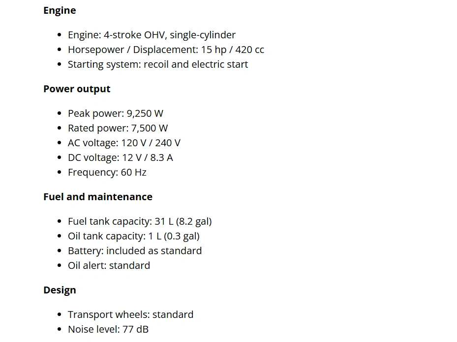 2026 Ducar Du Generator, 9250w alt