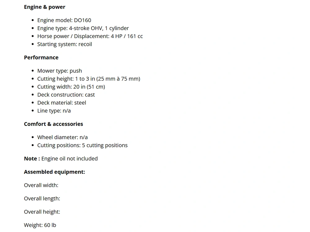 2026 Ducar Du 20" Push Lawnmower